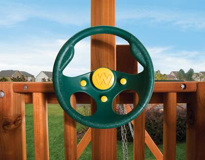 Woodplay playset racing wheel